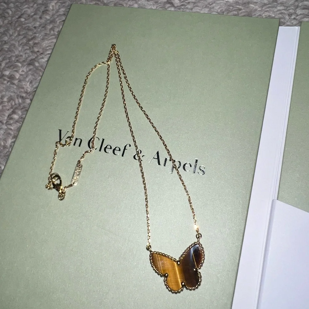 Van Cleef & Arpels Butterfly Pendant Tigers Eye - Picture 11 of 11